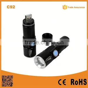 C92 Build in Battery USB Charger Rechargeable Led Torch Flashlight thumbnail-1