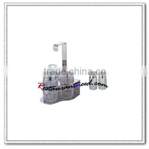 T023 Stainless Steel Triple Heads Salt & Pepper Shaker Set thumbnail-1