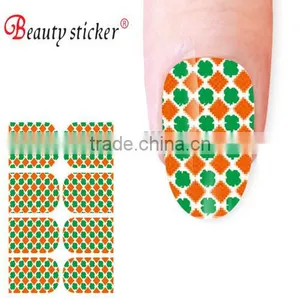 Temporary UK Clover Sticker for Fingers Green Floral Nail Stickers thumbnail-5