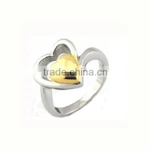 Heart Shaped New Design Gold Plated Stainless Steel Jewelry Ring Prices Engagement Rings Price Wedding Rings Price (LR9368) thumbnail-1