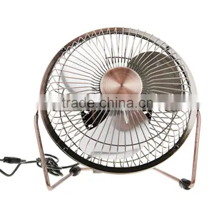 Vintage Retro 4/6 Inch 360 Degree Bronze Metal USB Cooling PC Laptop Desktop Portable Desk Mini Fan thumbnail-3
