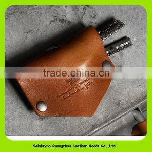 15616 Customized LOGO Promotional Gift Leather Key Ring Holder Wallets Man thumbnail-3