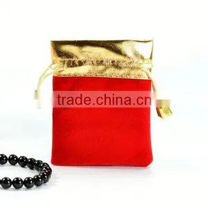 Fancy Gift Drawstring Gold or Silver Metallic Pouches thumbnail-1