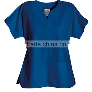 S.C.R.U.B.S. 100% Cotton Unisex Scrubs 1-Pocket V-Neck Top Brushed Poplin Scrubs Suits thumbnail-3
