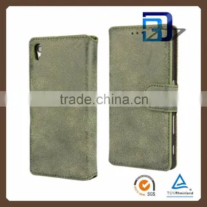 Wallet Function Retro Nubuck Leather Slim Wallet Phone Case Cover for Sony Xperia Z5 Compact thumbnail-6