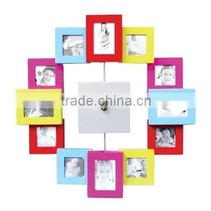 Color Frame Wall Clock With 12 Photo thumbnail-1