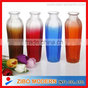 Colored Glass Vases Semi-Color Sprayed Cheap Colored Glass Flower Vase thumbnail-4