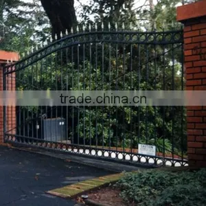 House Iron Gate Design Feature Dark Brown Color Iron Sliding Gate Door on .com thumbnail-3