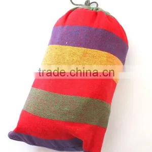 Portable Colorful Stripe Quilted Fabric Canvas Outdoor Camping Travel Hammock thumbnail-3
