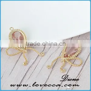 Water Drop Teardrop Shaped Pendant Earrings Teardrop Earrings With Colored Crystal Glass thumbnail-4