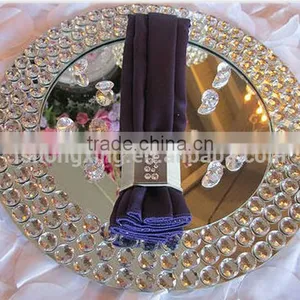 Wedding Furniture Crystal Bead Charger Plates for Event or Home Decorative thumbnail-1