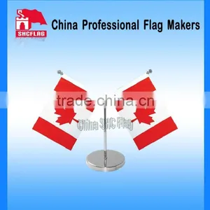 V-shaped Table Top Flag Office Flag With Metal Base and Pole thumbnail-1