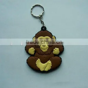 Monkey Shaped Soft Pvc Keyring thumbnail-1