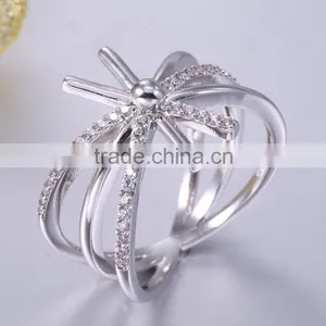 925 Italian Silver Ring 925 Silver Diamond Ring thumbnail-2