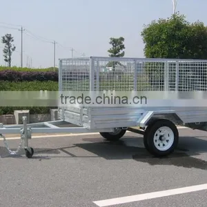 High Quality 8x5ft Heavy Duty Hot Dipped Galvanised Caged Box Trailer thumbnail-2