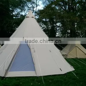 5m Canvas Camping Teepee Tent Waterproof Family Glamping Tent thumbnail-6