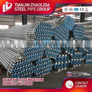 High Quality ASTM A106 GR A B ERW Hot Dipped & Pre Galvanized Steel Pipe & Tube From Tianjin Mill thumbnail-3