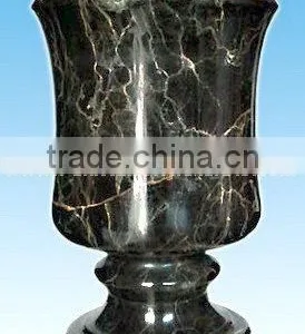 NATURAL BLACK AND GOLD MARBLE FLOWER VASES thumbnail-1