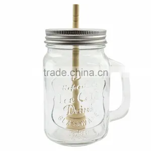 Haonai Wholesale Glass Honey Mason Jar With Handle thumbnail-6