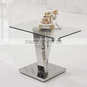 D407 Cheap Price Stainless Steel Glass End Tables thumbnail-2
