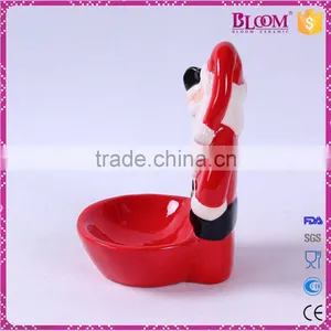 Christmas Santa Small Ceramic Tealight Candle Holder thumbnail-2
