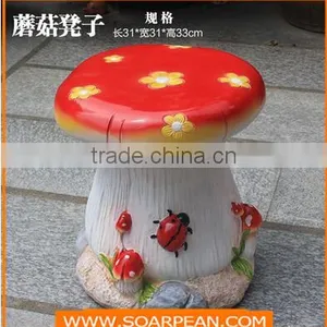 Garden/Kindergarten Furniture Set Fiberglass Mushroom Table Chairs thumbnail-5