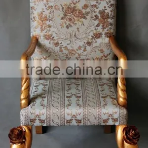 MD-2206-01 Antique Hand-carved Flower Single Chair thumbnail-4
