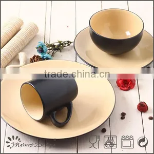 Stoneware Cheap Ceramic Colorful Round Dinnerware Set thumbnail-1