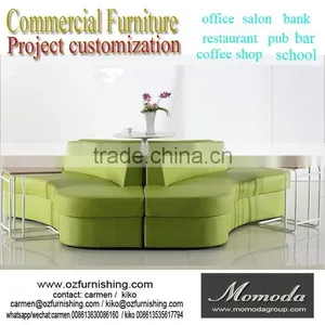 Fresh Modeling Modern Colorful Backrest Sofa Chair Hotel Lobby Apple Green Fabric Divan Sofa thumbnail-1