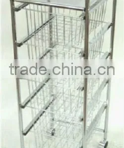 Metal Mobile Kitchen Drawer Wire Basket Cart thumbnail-1