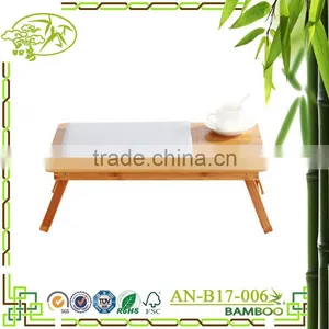Folding Bamboo Table on Bed for Laptop PC Computer thumbnail-2