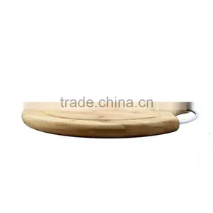 Round Board Natural Bamboo Cutting Board With Handle thumbnail-3