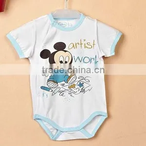 100% Cotton Mickey Print Baby Rompers Wholesale thumbnail-1