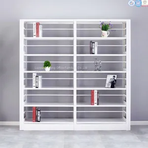 White Metal Library Furniture Book Shelf With Modern Design thumbnail-3