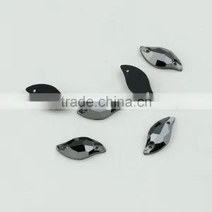Leaf Shape Flat Back Crystal Sew on Stone Loose Rhinestone for Garment Accessories thumbnail-1