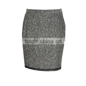 Ladies Latest Design Grey Yarn Tye Polyester Spandex Skirts thumbnail-4