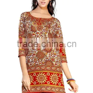 Designer Canvas Crepe Styles Kurtis/jeans Kurti Tops/latest Kurti Designs/ thumbnail-1