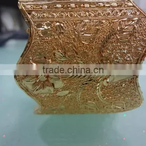 Indian Flower and Petal Gold Plated Kada Bangle thumbnail-3