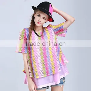 Factory Wholesale New Colorful Joint Women Blouse thumbnail-1