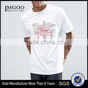 2017 Wholesale Cotton Silk Screen Printing Tshirts American Apparel Streetwear Private Label Custom Trump Photo Tees thumbnail-4