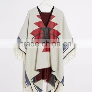 Fashion Batwing Sleeve Ladies Lapel Loose Cloak Cape Winter Poncho Coat Outwear Hooded Shawl Embroidered Jacket Women's Cloak thumbnail-2