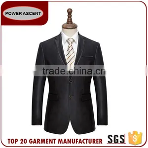 New Design Satin Trim Formal Business Black Men'S Fashion Suit Jacket thumbnail-1