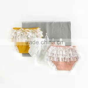 Plain Weave Cotton Bloomer Lace Frontals Ruffle Diaper Cover Newborn to 24 Month Baby Wear thumbnail-1