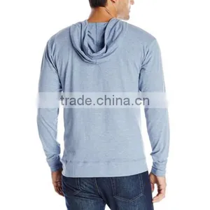 New Style Design Custom Cotton Spandex Solid Color Long Sleeve Hoodie for Men thumbnail-4