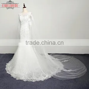 OEM Long Floor-length Shawl Wedding Dress Detachable Skirt thumbnail-3