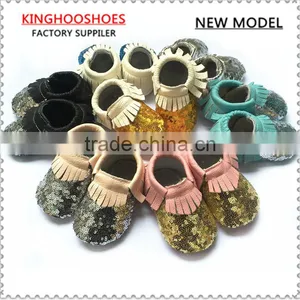 New Design Wholesale Glitter Shoes,bling Bling Leather Moccasin Baby Shoes thumbnail-1
