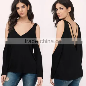 2017 Latest Fashion Design Sexy Women Clothing Black Lady Top thumbnail-1