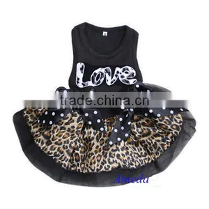 Valentine's Day Black Brown Leopard Love Party Dress Small Pet Dog Clothes XS-L thumbnail-1