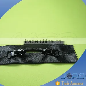 Quality Warantee Double Close Ended Auto Lock Coil Waterproof Nylon Zipper With Head to Head Sliders thumbnail-1