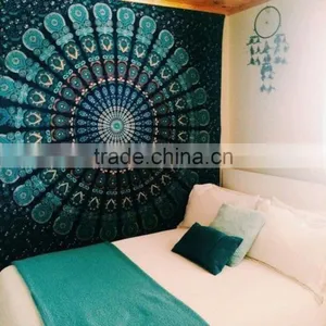 Hot Indian Bohemian Tapestry Elephant Peacock Boho Wall Hanging Carpet Bedspread Beach Picnic Blanket Pad 130x150cm/153x203cm thumbnail-3